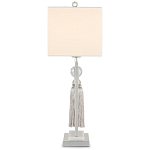 Настольная лампа с прямоугольным тканевым абажуром на белом мраморном основании Silver Threads варинант исполнения - 2 | Loft Concept в Твери