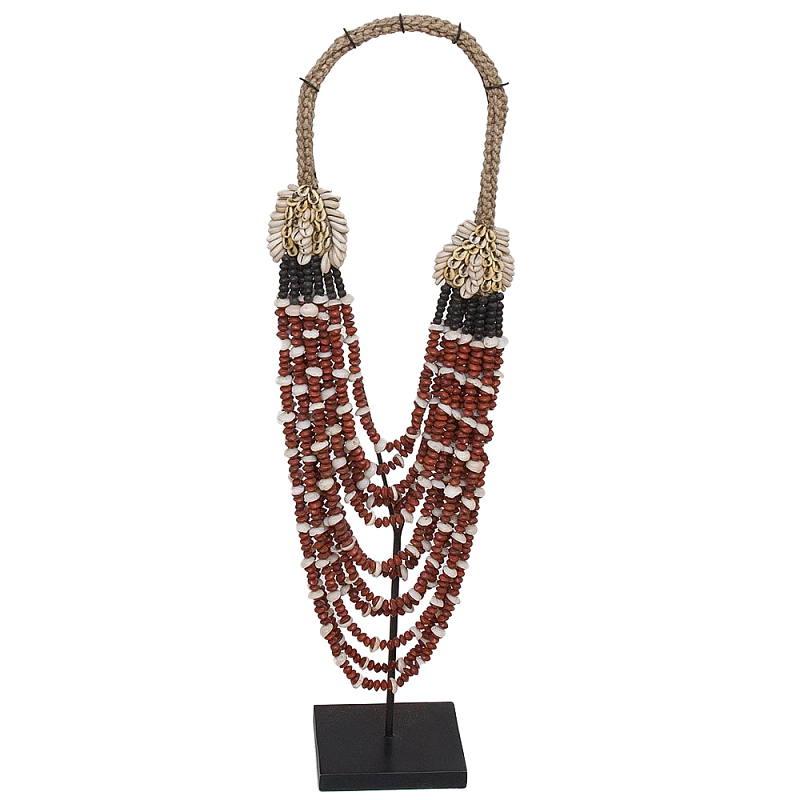 Этническое длинное ожерелье из бус и ракушек Aboriginal Long Necklace Коричневый Черный Бежевый Этническое длинное ожерелье из бус и ракушек Aboriginal Long Necklace Коричневый Черный Бежевый в Твери | Loft Concept