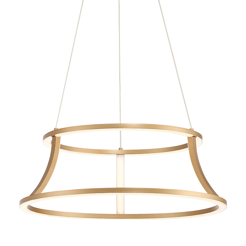 Люстра золотого цвета с 2-мя светодиодными кольцами Eurofase Золотой Прозрачный в Твери | Loft Concept 