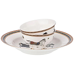 Сервиз обеденный из фарфора с изображением лошадей на 6 персон 23 предмета Porcelain Horse Set  варинант исполнения - 1 | Loft Concept в Твери