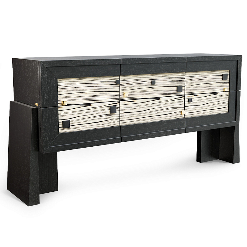 Дизайнерский Комод Tlaloc  Черный матовый Бежевый в Твери | Loft Concept 