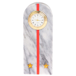 Часы погон МВД подарочные настольные из натурального камня Мрамор Military Clock варинант исполнения - 10 | Loft Concept в Твери