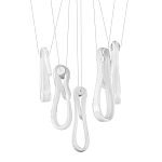 Подвесной светильник белого цвета с 6-ю изогнутыми плафонами Flow Loop варинант исполнения - 1 | Loft Concept в Твери