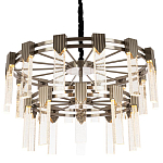 Двухъярусная люстра с прямоугольными хрустальными плафонами Glass Rectangles Chrome Chandelier 76 варинант исполнения - 1 | Loft Concept в Твери