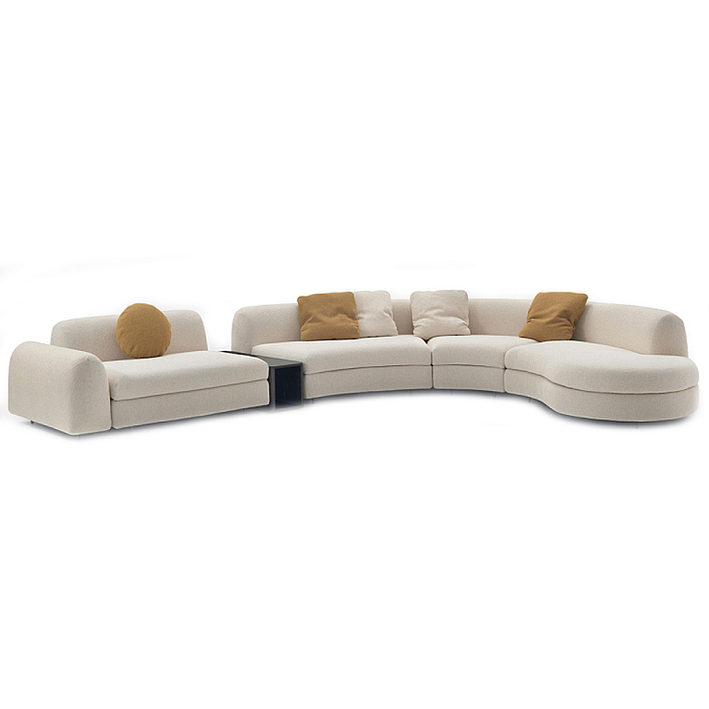 Угловой Диван California трансформер со столиком  Молочный Бежевый Черный в Твери | Loft Concept 