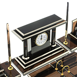 Настольный письменный набор с часами из природного камня обсидиана Team leader варинант исполнения - 5 | Loft Concept в Твери