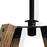 Барный стул со спинкой и металлической подставкой на 4-х деревянных ножках Зеленый Велюр Vendramin Chair варинант исполнения - 6 | Loft Concept в Твери