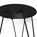 Стол журнальный с круглой столешницей из стекла на 3-х черных ножках Beige Marble варинант исполнения - 5 | Loft Concept в Твери