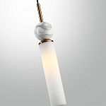 Подвесной светильник с цилиндрическим матовым плафоном и декоративным шаром из камня Orb Essence варинант исполнения - 5 | Loft Concept в Твери