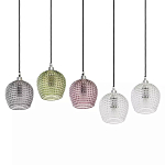 Подвесной светильник каскадный с 5-ю фактурными стеклянными плафонами Cascade with Relief Lampshades варинант исполнения - 3 | Loft Concept в Твери