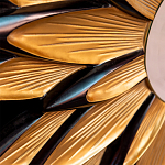 Зеркало-солнце в раме золотого и черного цвета Rays of Peace варинант исполнения - 2 | Loft Concept в Твери