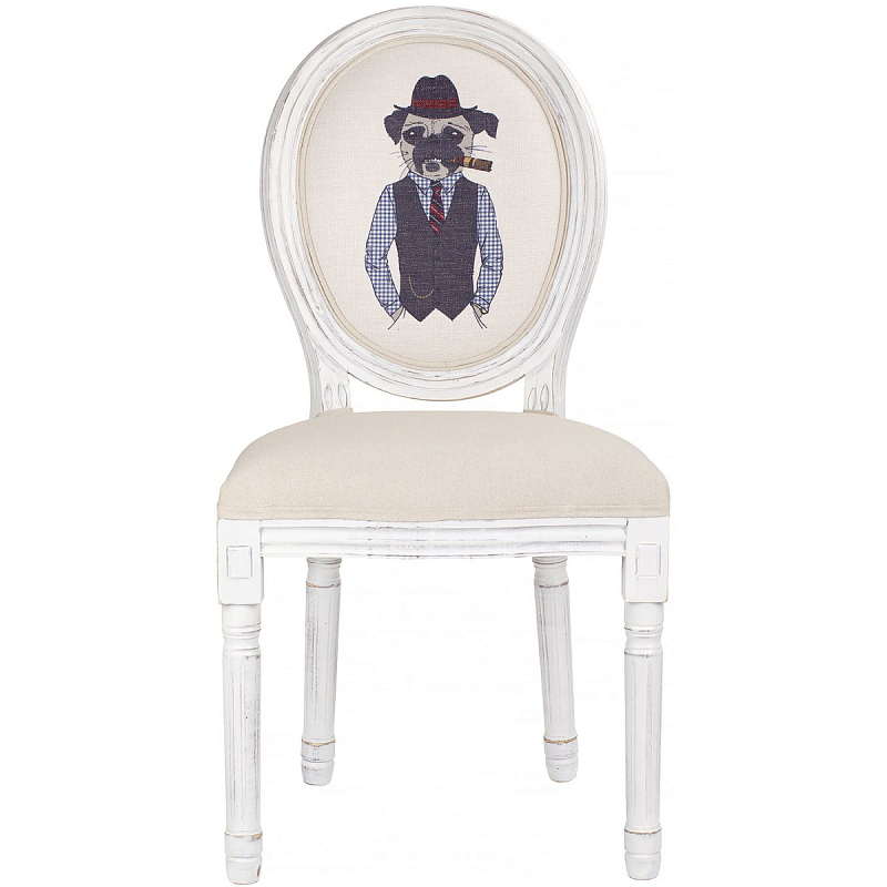 Стул French Beige Dog Белый Бежевый Стул French Beige Dog Белый Бежевый в Твери | Loft Concept
