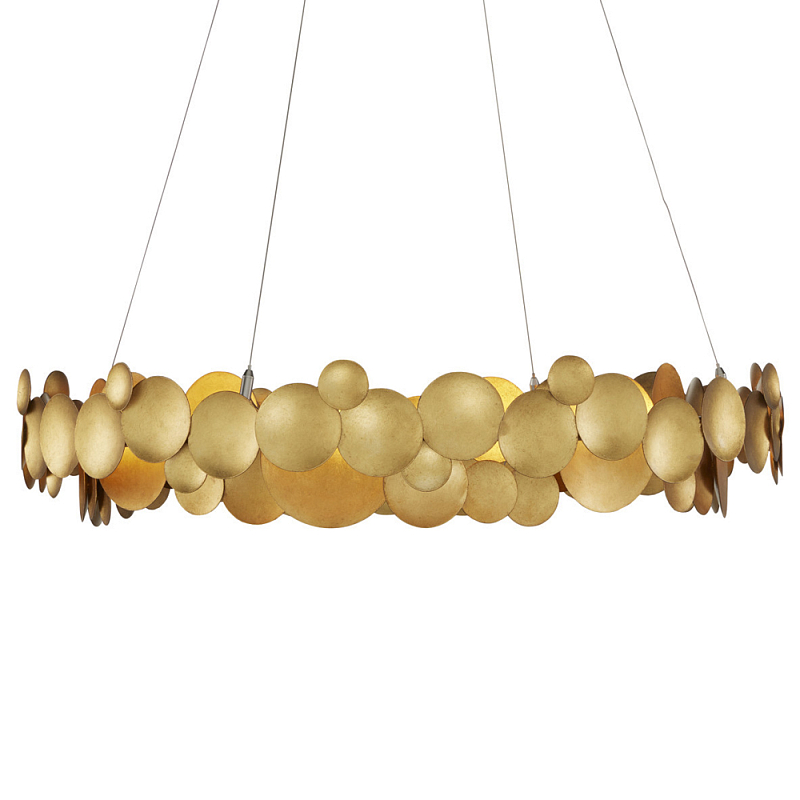 Люстра круглая из многослойных золотых дисков Metal Disc Chandelier Золотой Люстра круглая из многослойных золотых дисков Metal Disc Chandelier Золотой в Твери | Loft Concept