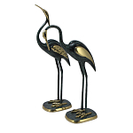 Статуэтка бронзовая пара Журавли синие Bronze Birds варинант исполнения - 1 | Loft Concept в Твери