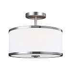 Потолочный светильник с цилиндрическим плафоомн из опалового матового стекла с металлическим обручем Feiss варинант исполнения - 1 | Loft Concept в Твери