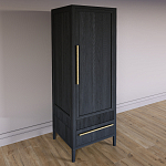 Узкий Шкаф Primo с 2 выдвижными ящиками Черный дуб варинант исполнения - 3 | Loft Concept в Твери