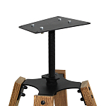 Барный стул со спинкой и мягкой обивкой с ромбами на 4-х деревянных ножках Бежевый Велюр Ava Charm варинант исполнения - 6 | Loft Concept в Твери