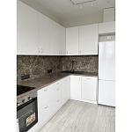 Угловой кухонный гарнитур белый и столешница под мрамор Gene Kitchen Set варинант исполнения - 2 | Loft Concept в Твери