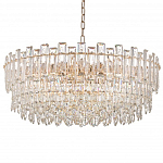 Круглая люстра с хрустальными подвесками на золотистом каркасе Gorgeous Crystal Light варинант исполнения - 9 | Loft Concept в Твери