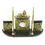 Настольный письменный набор из змеевика и бронзы с декором в виде льва Successful Leader варинант исполнения - 1 | Loft Concept в Твери