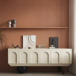 Дизайнерский комод с фактурным фасадом и чёрной ножкой в форме шара Samanta варинант исполнения - 4 | Loft Concept в Твери