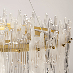 Люстра круглая с прозрачными стержнями разной длины Textured Glass Chandelier варинант исполнения - 7 | Loft Concept в Твери