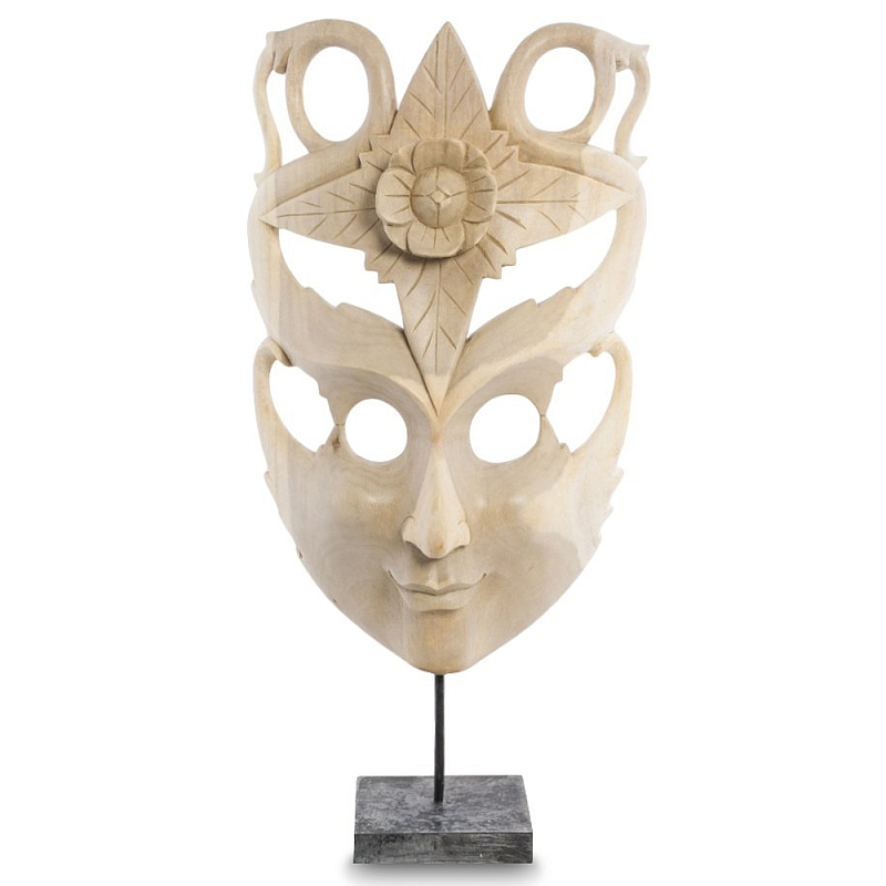 Маска ручной работы деревянная с резьбой Mask of Happiness Бежевый Маска ручной работы деревянная с резьбой Mask of Happiness Бежевый в Твери | Loft Concept