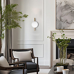 Бра с золотым основанием и белым плафоном в форме шара Bubble варинант исполнения - 6 | Loft Concept в Твери