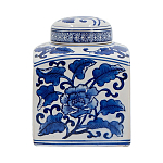 Ваза с крышкой в китайском стиле Oriental Blue & White Ornament Vases варинант исполнения - 2 | Loft Concept в Твери