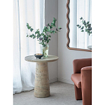 Столик приставной с круглой столешницей Textured Cream Table варинант исполнения - 7 | Loft Concept в Твери