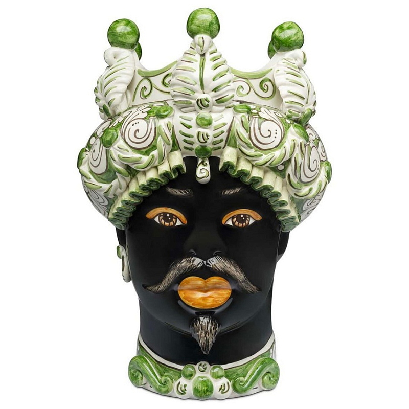 Ваза Ваза Vase Moro Man Medium Leaves Dark Green Черный Зеленый Белый Ваза Ваза Vase Moro Man Medium Leaves Dark Green Черный Зеленый Белый в Твери | Loft Concept