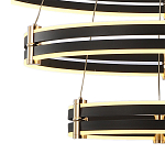 Люстра светодиодная с 3-мя плафонами в форме колец из акрила и алюминия с пультом для регулировки света Ring Horizontal Anthracite варинант исполнения - 4 | Loft Concept в Твери