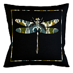 Подушка декоративная стрекоза сине-зелёный орнамент Ikat Pattern варинант исполнения - 1 | Loft Concept в Твери