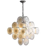 Люстра  с каскадом из круглых декоративных элементов  White Clear Glass Chandelier варинант исполнения - 1 | Loft Concept в Твери