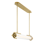 Подвесной светильник линейный золотого цвета с длинной цилиндрической стеклянной трубкой Eurofase варинант исполнения - 4 | Loft Concept в Твери