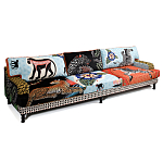 Большой Трехместный Диван с цветным принтом Qalakabusha Large Sofa варинант исполнения - 3 | Loft Concept в Твери