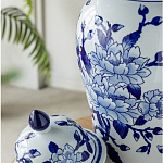 Ваза с крышкой и синим цветочным узором Blue & White Ornament  варинант исполнения - 6 | Loft Concept в Твери