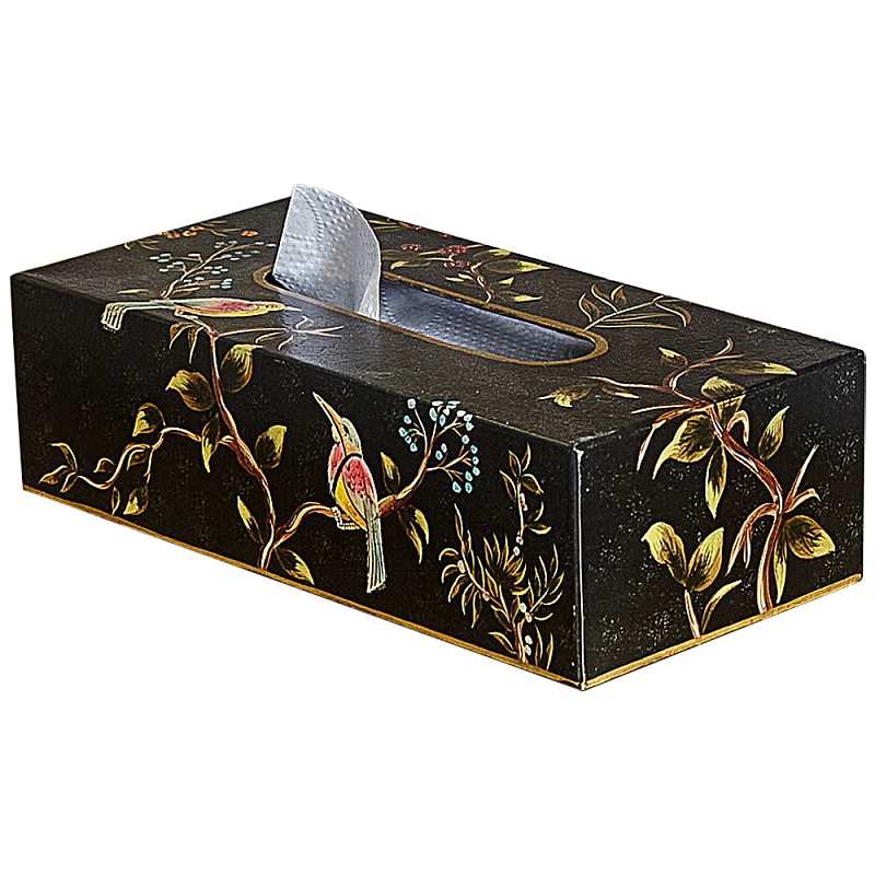 Салфетница в стиле Шинуазри Chinoiserie Garden Tissue Box Черный Мульти Салфетница в стиле Шинуазри Chinoiserie Garden Tissue Box Черный Мульти в Твери | Loft Concept