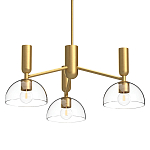 Люстра с 3-мя прозрачными полусферическими плафонами из стекла Alora Mood варинант исполнения - 1 | Loft Concept в Твери