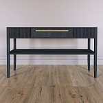 Дизайнерская Консоль с полкой и ящиком Primo Черный дуб варинант исполнения - 1 | Loft Concept в Твери