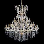 Люстра многоярусная с 53-мя лампочками и прозрачными хрустальными подвесками на основании золотого цвета Crystal lamps варинант исполнения - 1 | Loft Concept в Твери