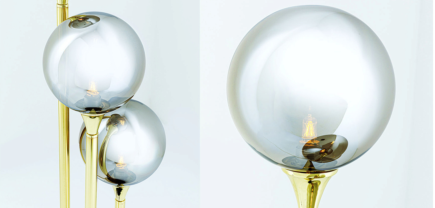 Настольная лампа Three Gray Transparent Balls Настольная лампа Three Gray Transparent Balls - Loft-Concept в Твери