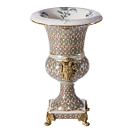 Ваза с овнами из фарфора с бронзовыми элементами Bronze Aries варинант исполнения - 3 | Loft Concept в Твери