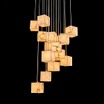 Люстра подвесная с квадратными плафонами из натурального камня Glowing Spheres варинант исполнения - 1 | Loft Concept в Твери