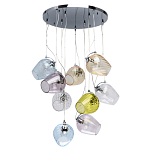 Люстра каскадная с 9-ю разноцветными стеклянными плафонами Kaleido варинант исполнения - 2 | Loft Concept в Твери