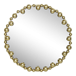 Зеркало круглое в фактурной золотистой раме из металла Mirror Golden Placer варинант исполнения - 1 | Loft Concept в Твери