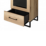 Шкаф-витрина в стиле лофт с чёрной стеклянной дверью Urban Style Space варинант исполнения - 4 | Loft Concept в Твери