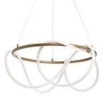Люстра подвесная круглая золотого цвета с белыми изогнутыми световыми линиями Luke Lampco Tracer Lamp варинант исполнения - 1 | Loft Concept в Твери