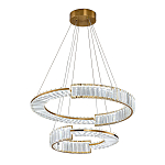 Светодиодная двухъярусная кольцевая люстра из хрусталя и стали и с пультом для регулировки света Maude Crystal Light варинант исполнения - 2 | Loft Concept в Твери