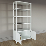 Стеллаж со стеклянными полками Elsa Dreams White варинант исполнения - 5 | Loft Concept в Твери